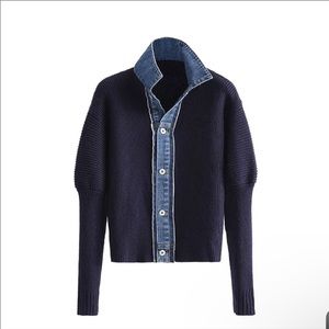 Denim cardigan sweater button jacket